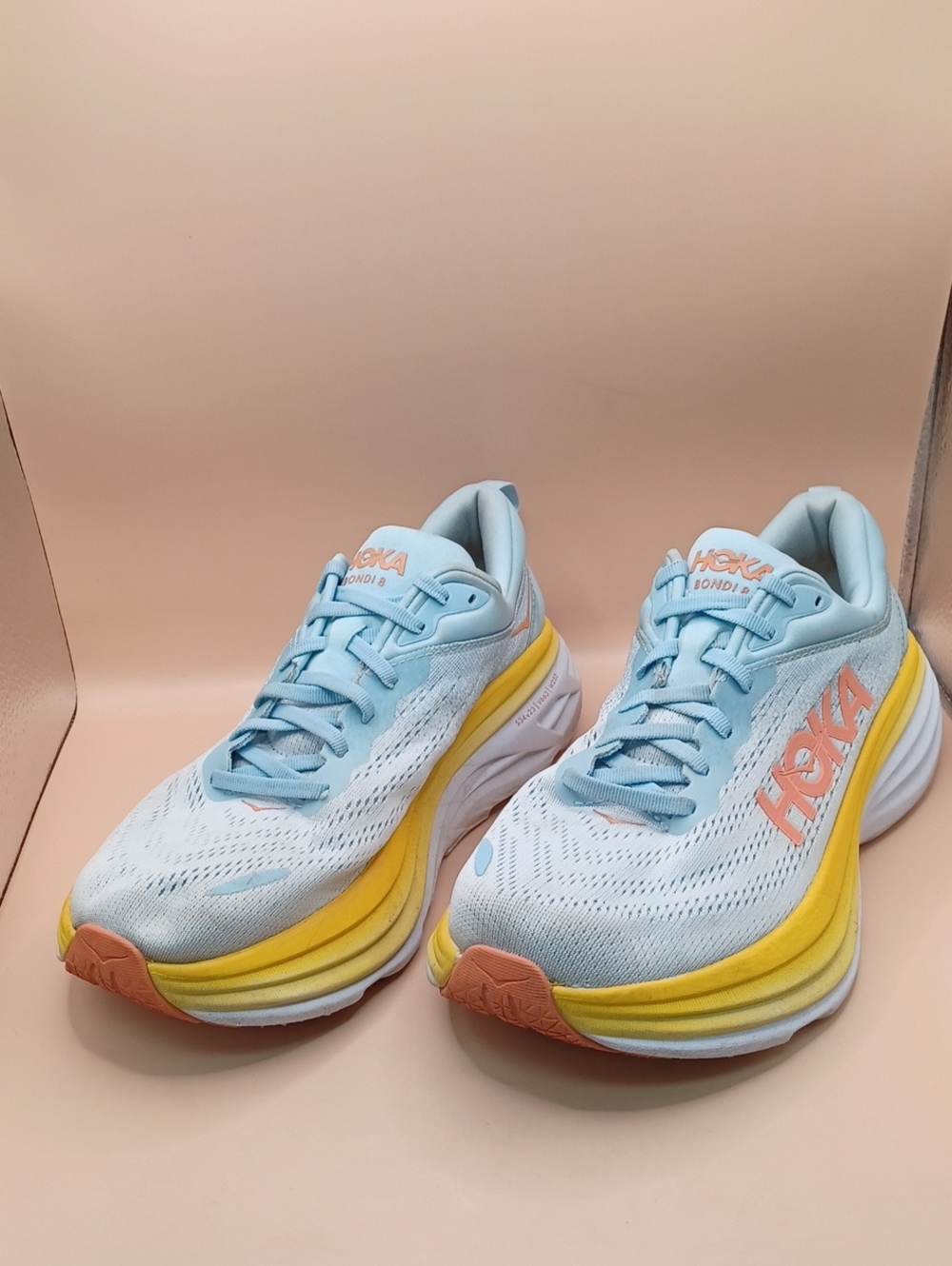 Pre-Owned Hoka One One Bondi 8 Running Shoes-Summer Song Women Size 7.5D US